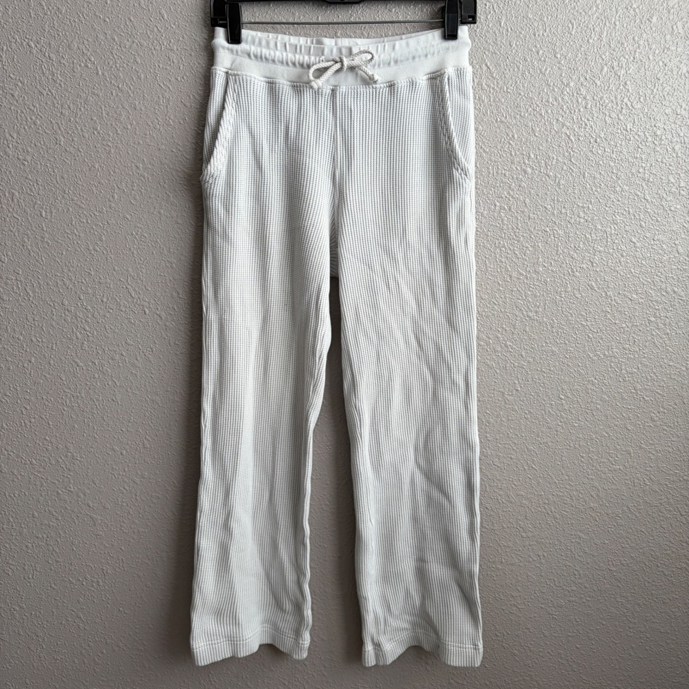 AYR Waffle Cone Ivory Pima Cotton Pull-On Lounge Pants S